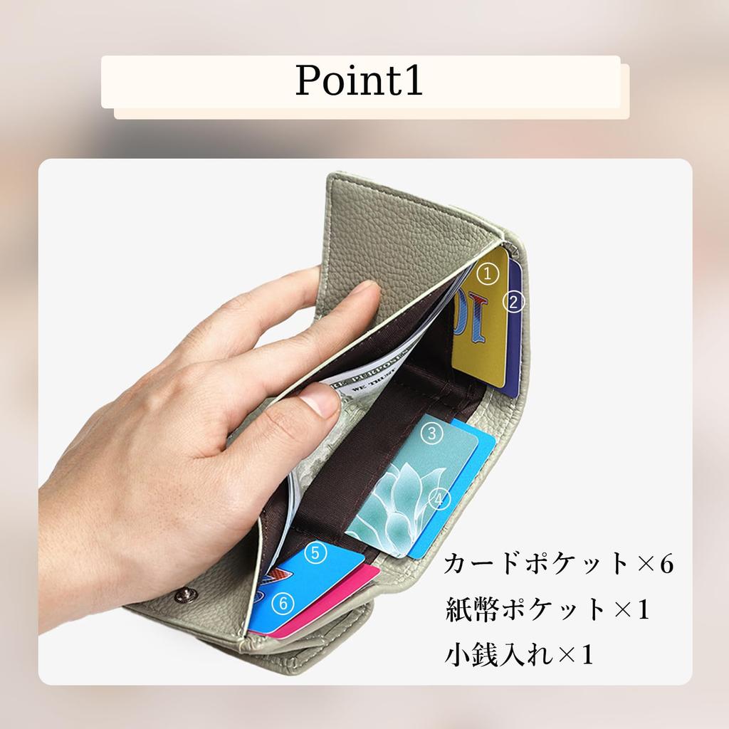 Fa&ni Women's Mini Tri-fold Wallet, Lightweight, Large Capacity, with Coin Purse, Simple, Foldable, Small, Cute