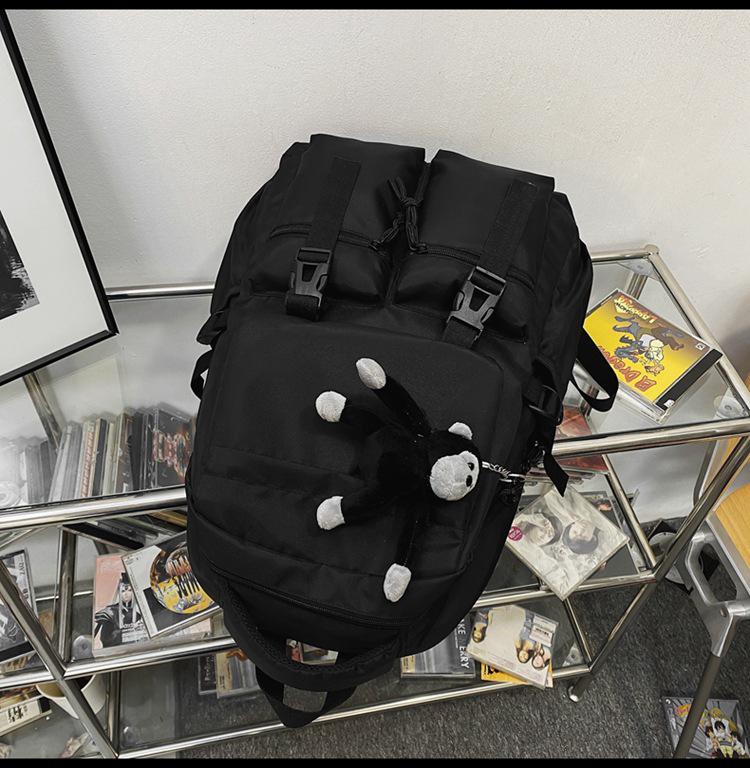 2022 Black School Backpack with Multiple Pockets & Large Capacity for Junior High Students