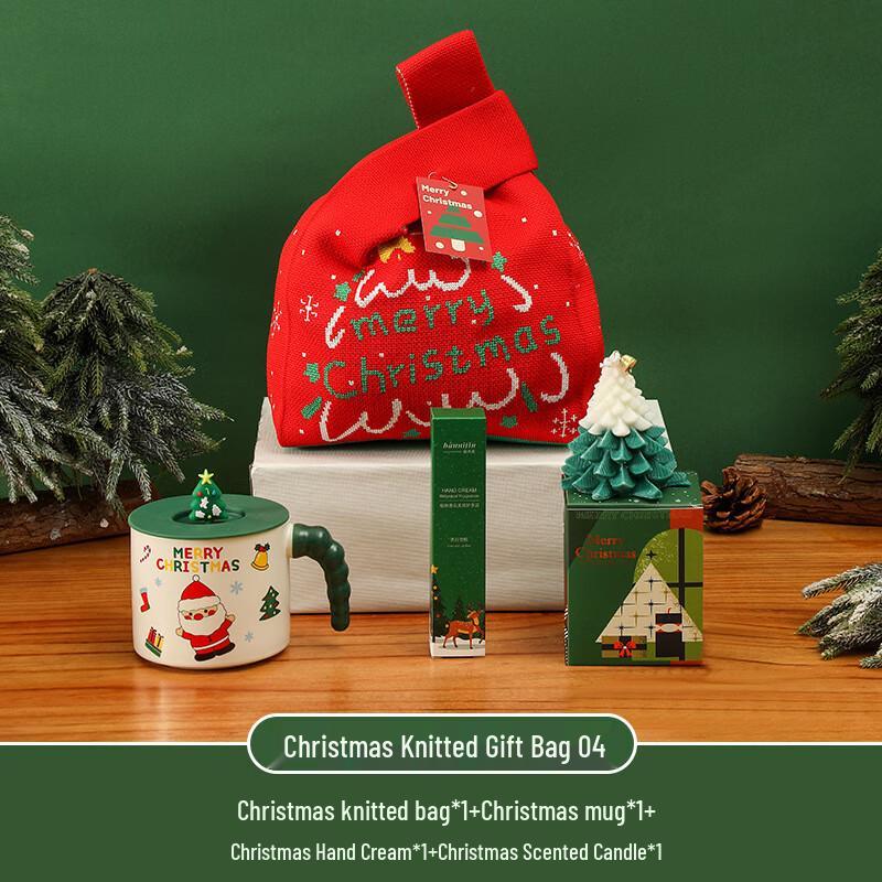 Christmas Gift Set with Mug, Hand Cream, and Scented Candle