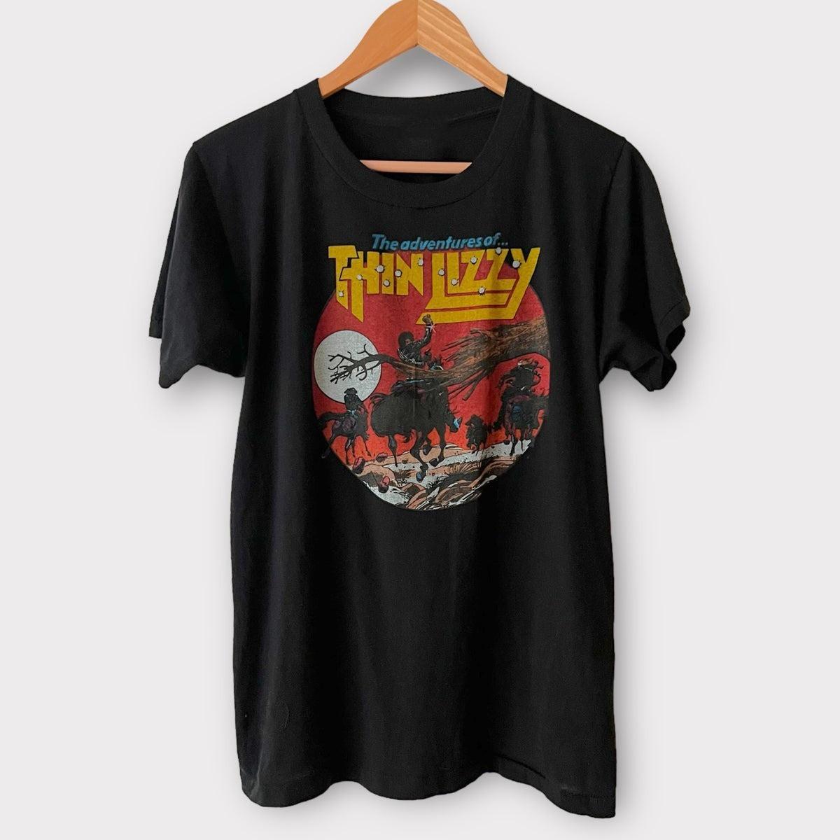 Vtg Thin Lizzy The Adventures Of Thin Lizzy Shirt Black S-5XL VK030 L