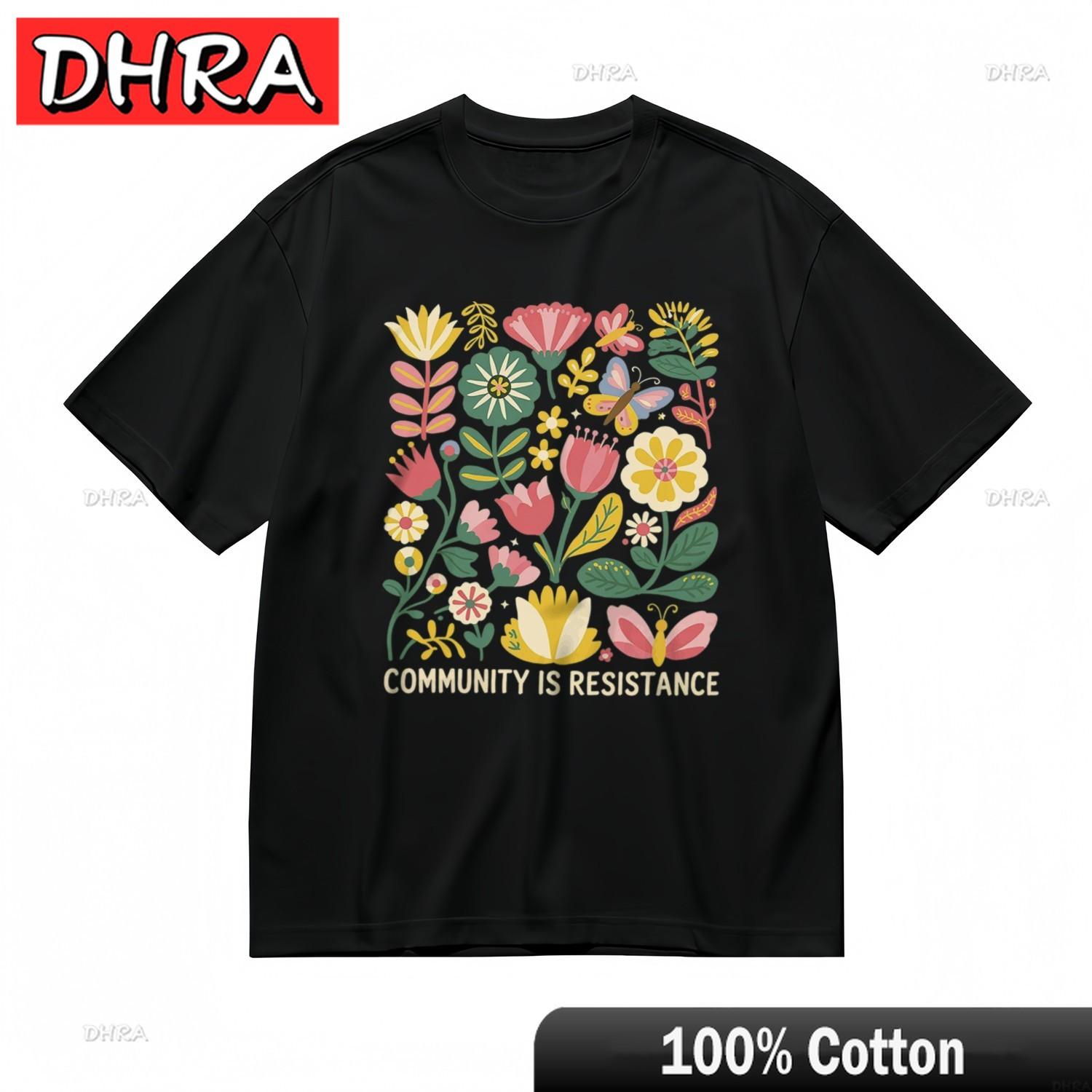 Unisexs Trend Inspirational Comfy Classic TShirt Community Resistance Floral Tee Graphic Girlfriend Clothes FeUnisex Tees TShirt S