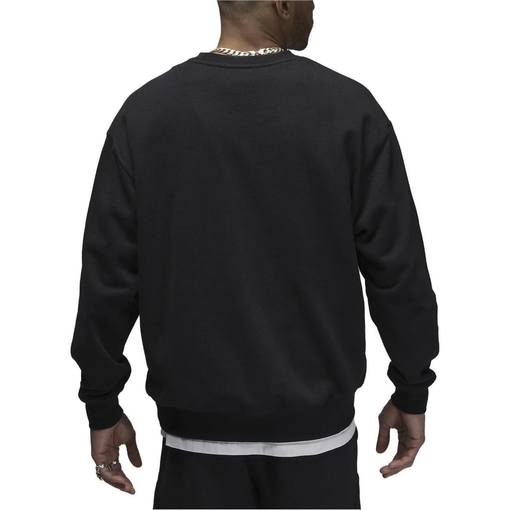 Jordan Logo Patch Crew Neck Loose Pullover Sweatshirt Men Sweatshirt Black FB6935-010