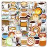 50 Cartoon Coffee DIY Graffiti Stickers for Journals, Scooters, Laptops, Cars