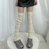 Women Color Knit Long Socks Subcultures Leg Warmers Winter Warm Ankle Heap Socks Thigh High Stocking Harajuku Boot Socks