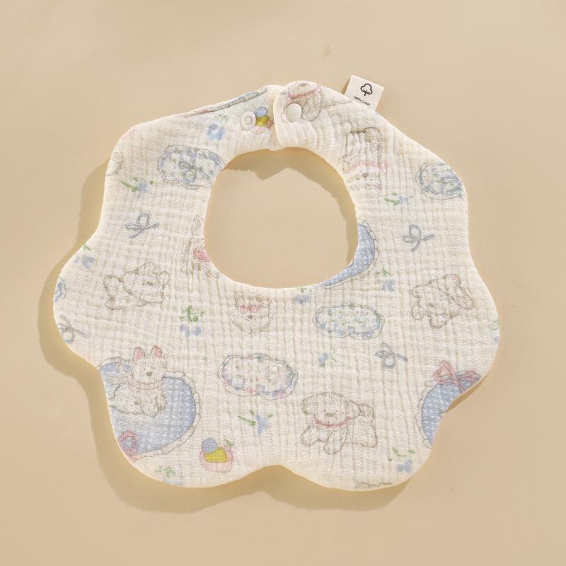 Soft Six-Layer Pure Cotton Baby Bib - Gauze Newborn Saliva Towel