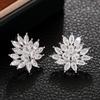 Marquise-Schliff Florale Zirkon-Ohrringe Zierliches Nischen-Design Ohrringe