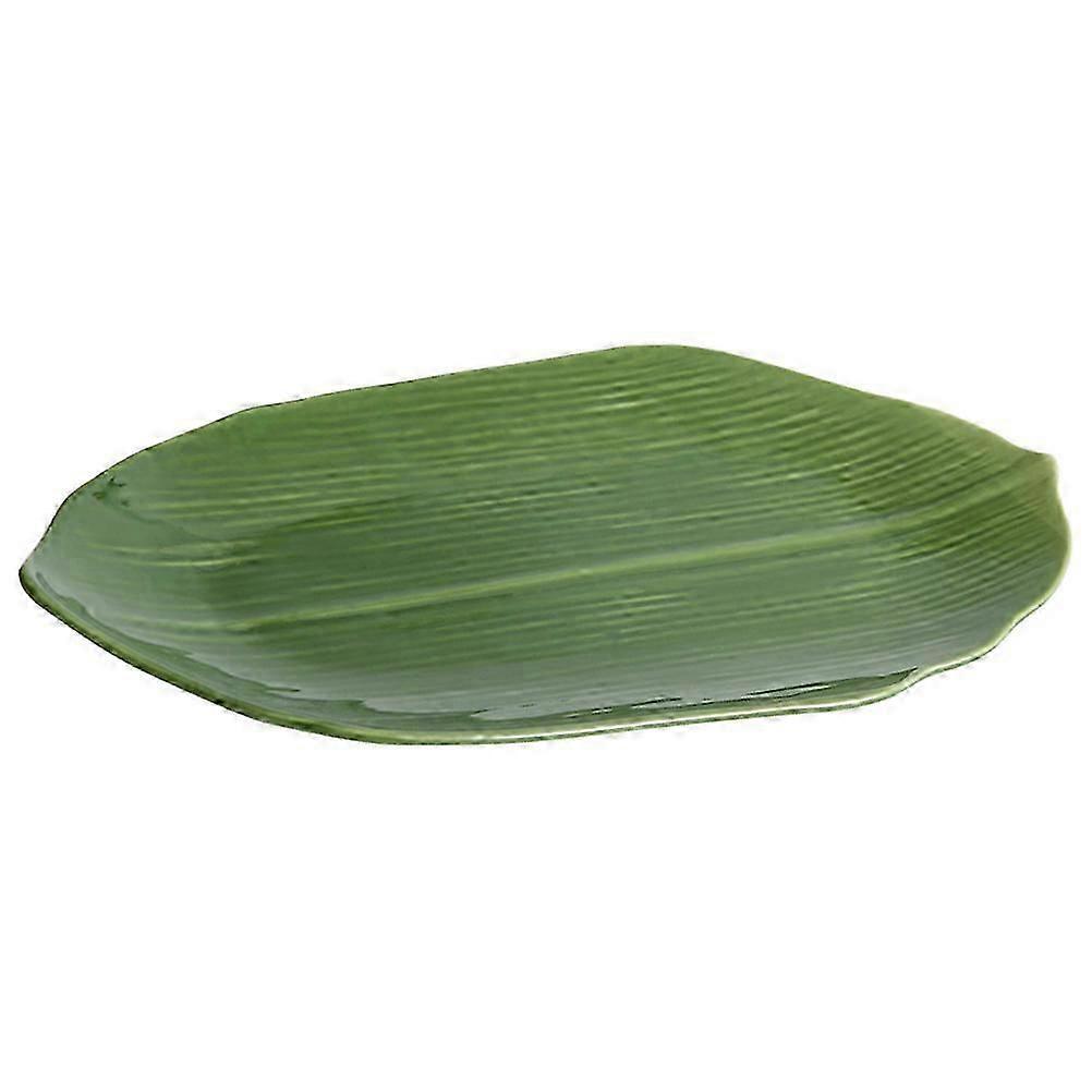 Leaf Shaped Ceramic Serving Plate, Decorative Appetizer Platter for Cheese, Snacks, Sushi, Durable Chip-Resistant Dishwasher Safe Storage Tray