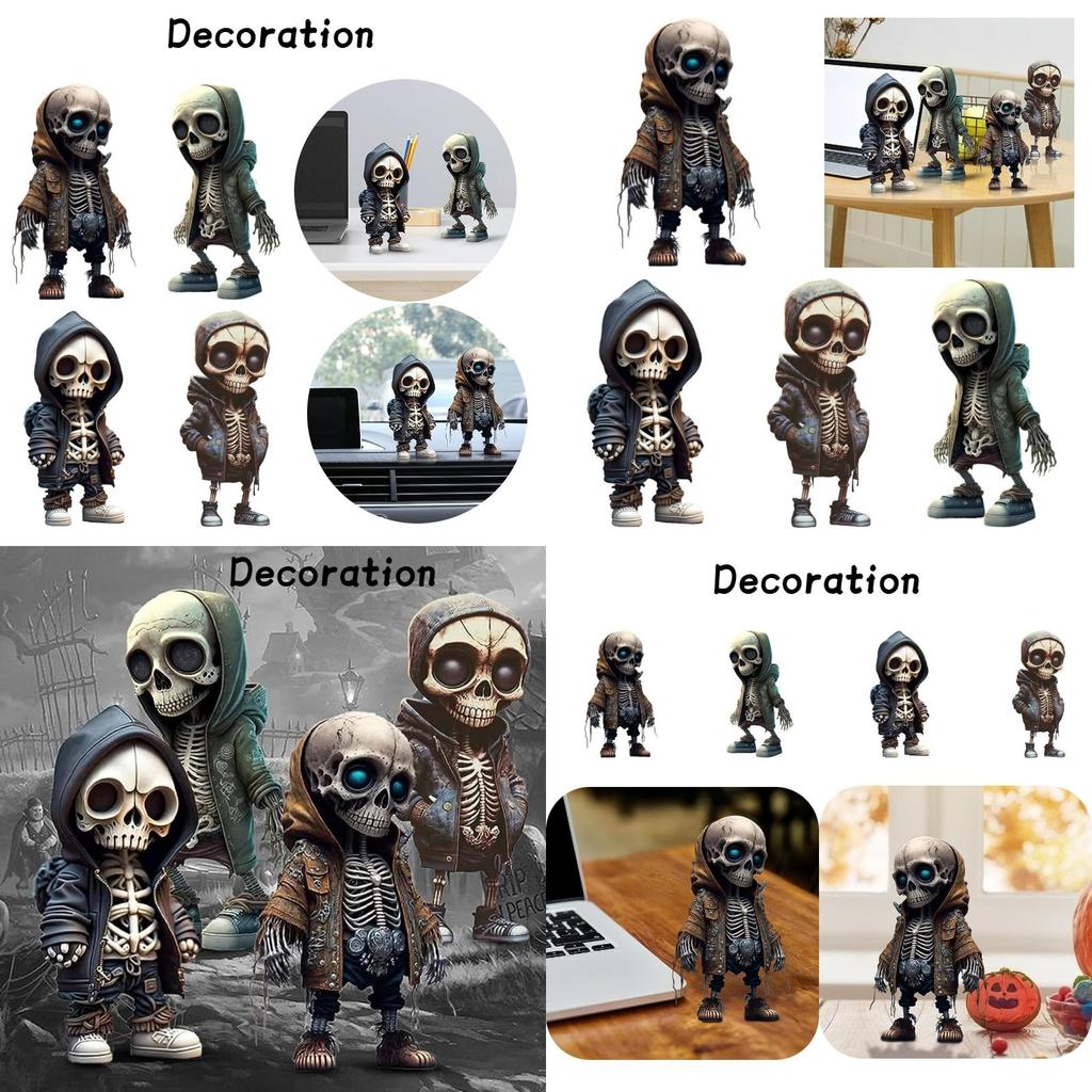Unique Resin Craft Halloween Skull Sculpture Stylish Skeleton Design For Home Dcor Perfect Present For Various Occasions