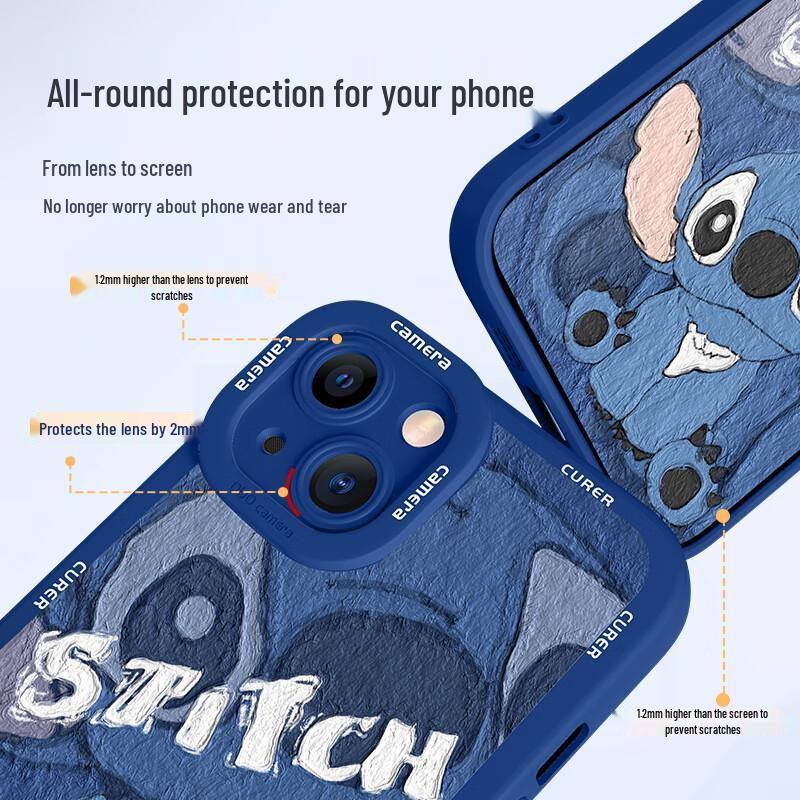 Cartoon Anti-Fall Soft Silicone iPhone Case with Full Lens Protection