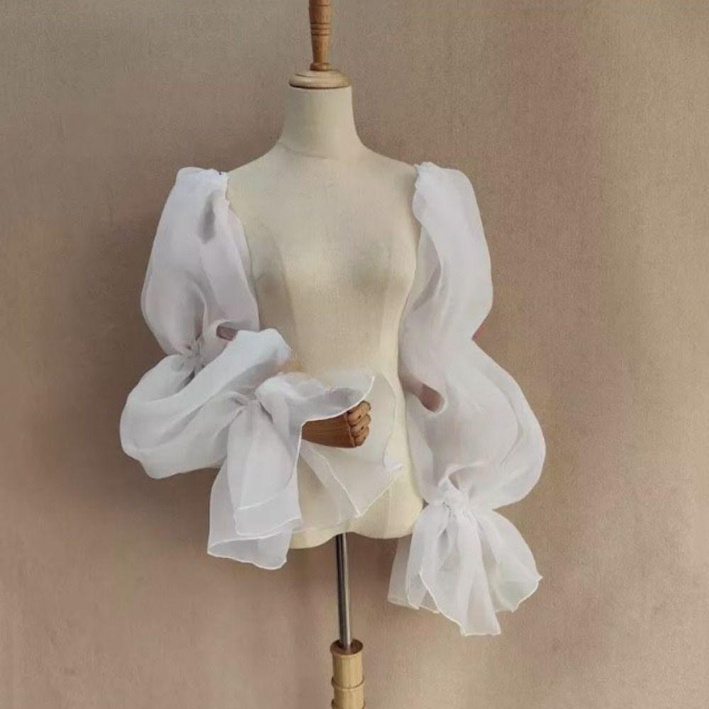 Elegant Puff Wedding Arm Sleeves Evening Dress Decor Fairy Sleeves Bride Detachable Sleeves  Show