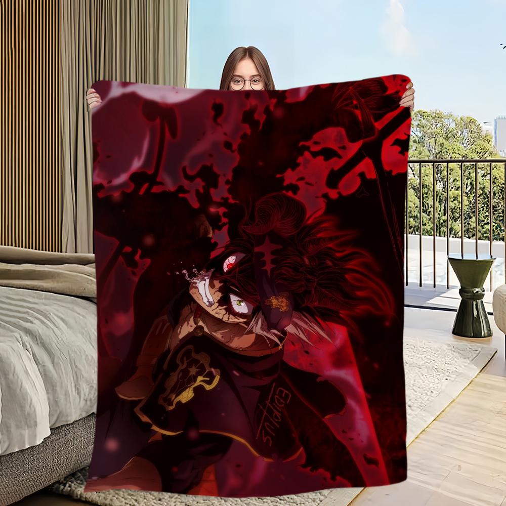 Anime B-Black C-Clover Printed comfortable and soft sofa, living room bed, bedroom blanket suitable for travel and gifts