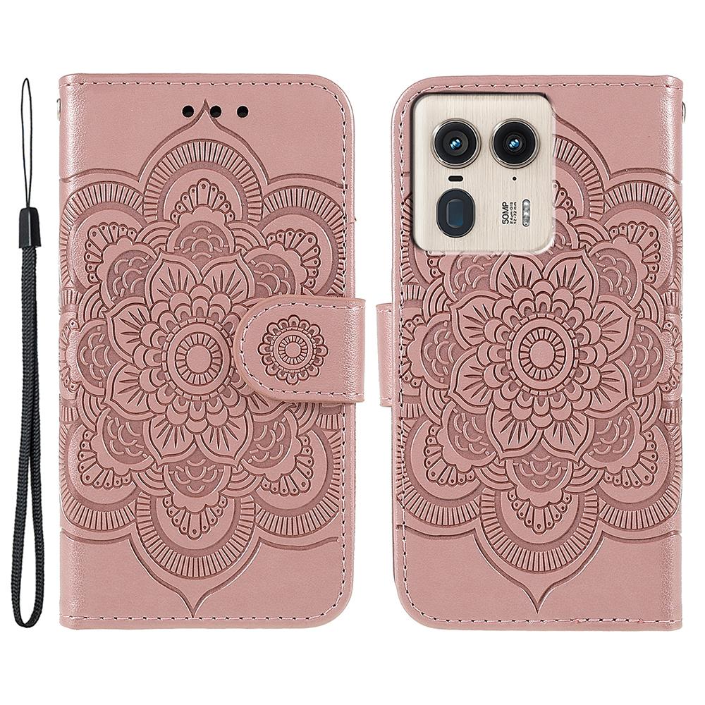 For Motorola Edge 50 Ultra 5G/Moto X50 Ultra 5G Case PU Leather Mandala Imprinted Design Wallet Phone Cover
