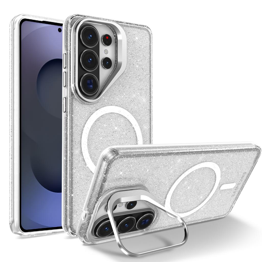 Neuer Metall-Objektivständer Klar Bling Glitzer Für Hülle Für Für Samsung Galaxy S26 S25 S24 S23 S22 Ultra Plus S25FE Magnetische Abdeckung