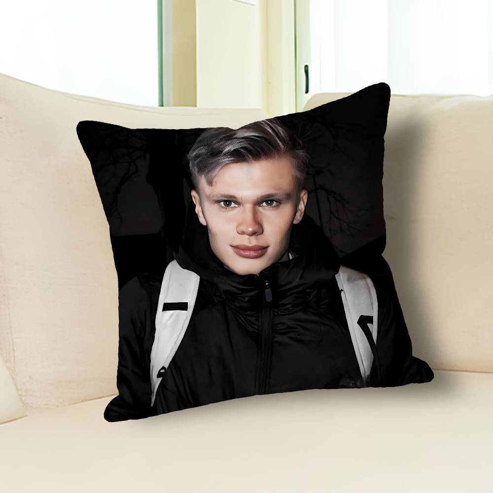 Funny H-Haaland Meme Pillow Case Modern Home Decorative Cozy Plush Pillowcase For Living Room Bedroom Sofa