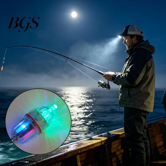 Fischfanglicht mit Blitzeffekt LED Fischanziehlicht, Tauchbare wasserdichte Locklampe, Unterwasser blinkende Anziehhilfe Meereszubehör