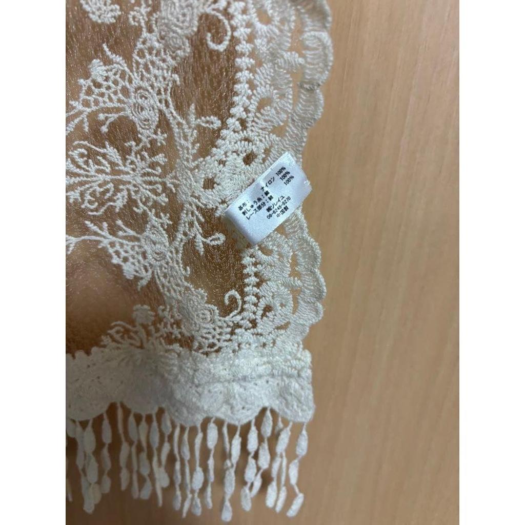 Used White Lace Stole Shawl
