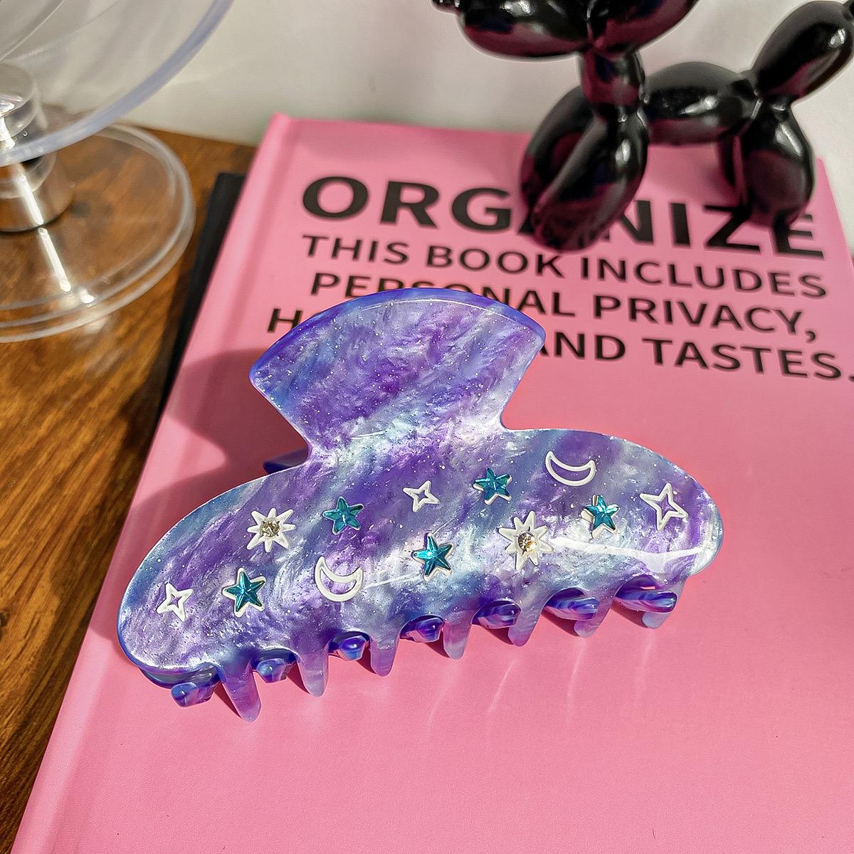 

1pc new diamond-encrusted Star Moon clip back hair Shark clip clip hair clip, suitable for Ramadan festival