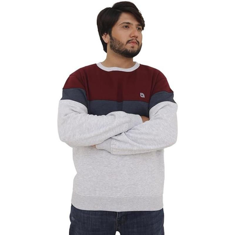 Men's Fleece Crew Neck Sweatshirt Pullovers Long Sleeve Jumper Casual