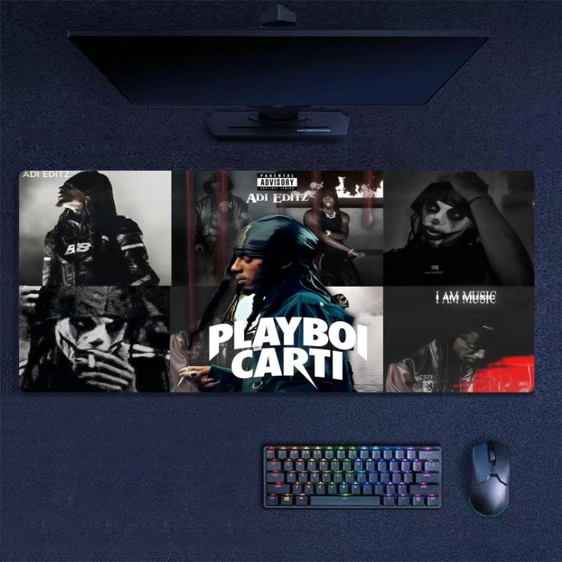 Playboi Carti Color Mouse Pad Large Gaming Table Cushion Non-slip Laptop Tablet Big Mousepad XXL Mat Mini PC Playmat With Lock edge