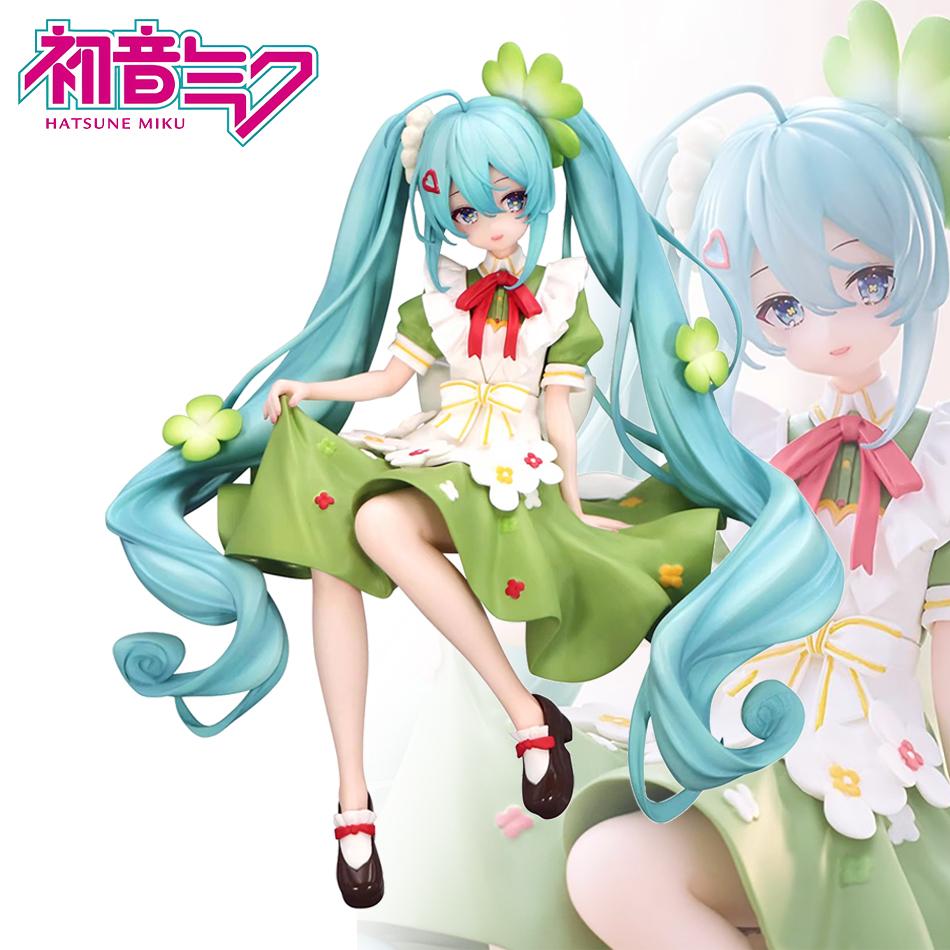 Discover Intime Girls Anime Beautiful Hatsune Miku Flower Fairy-Four-Leaf Clover Pvc Animation Peripheral Desktop Decor Adorable Ornaments Model Playthings