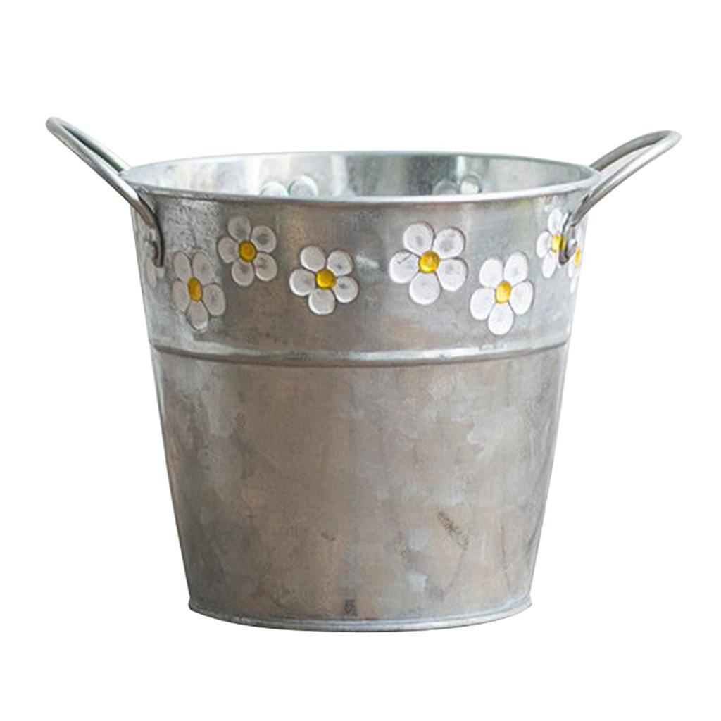 Basket Bucket Planters Pot, Storage Bucket, Rust Protection Basket Metal Pot