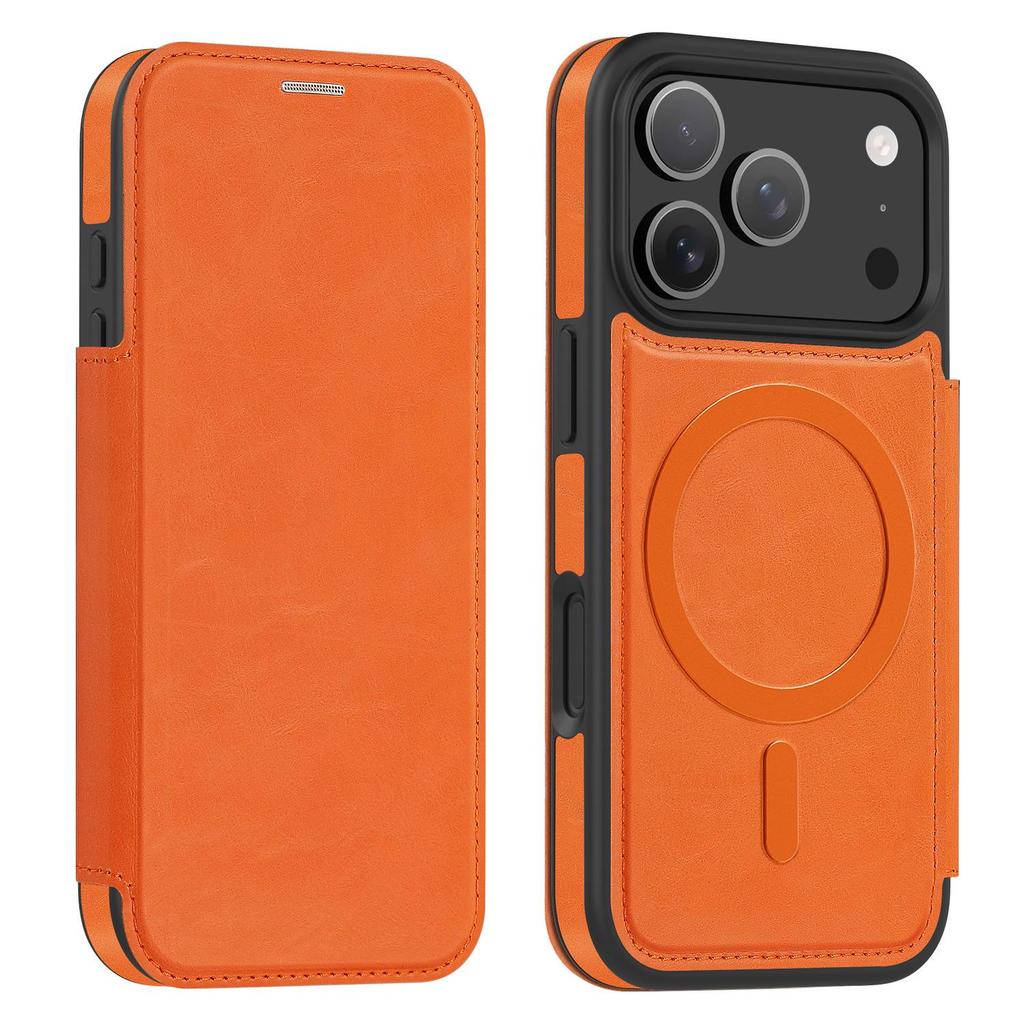 Magnetic Charging Flip Leather Case for Apple iPhone Pro Max (17/16/15/14) - Full Coverage & Anti-Theft