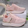 Shoes for Women 2026 Autumn Fashion Women Mesh Breathable Lace Up Comfortable Non-slip Platform Wedges Flats Sneakers Women