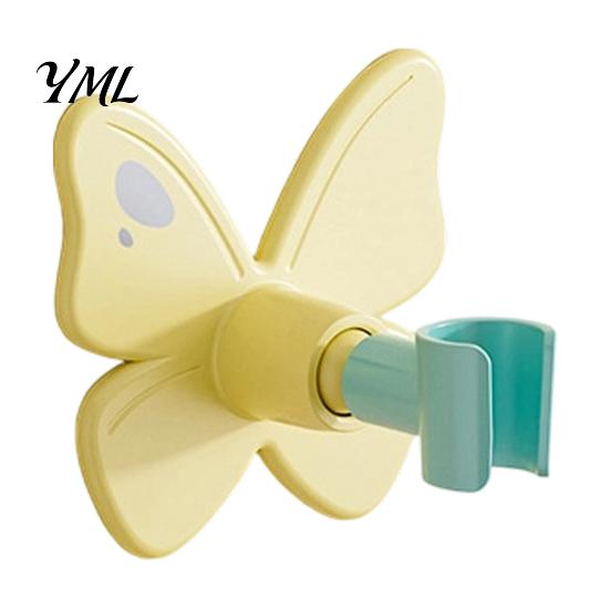 No Drill Shower Bracket Butterfly Head Holder, Wall Mounted Self-adhesive Handheld Bathroom Organizer Bracket, Universal Adjustment Waterproof