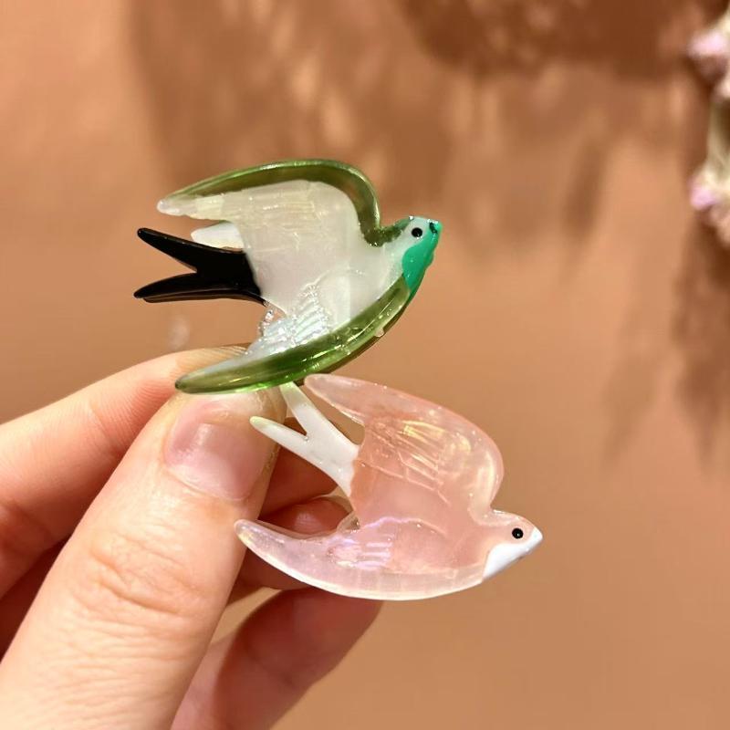 Trendy Mini Animal Acetate Hair Clips Y2K Cute Snail Butterfly Bird Hair Claws Sweet Spring Aesthetic Hair Accessories Women