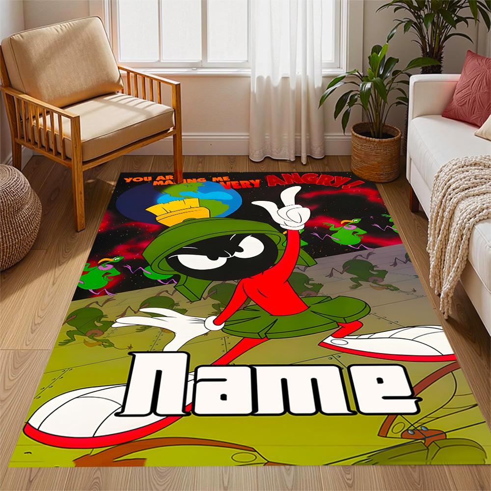 Looney Unique Rod. Personalized Text Floor Rug Office Rug Design for Entryway Dining Room Decorate room Hallway Anti-slip Rug Anime Office Decor