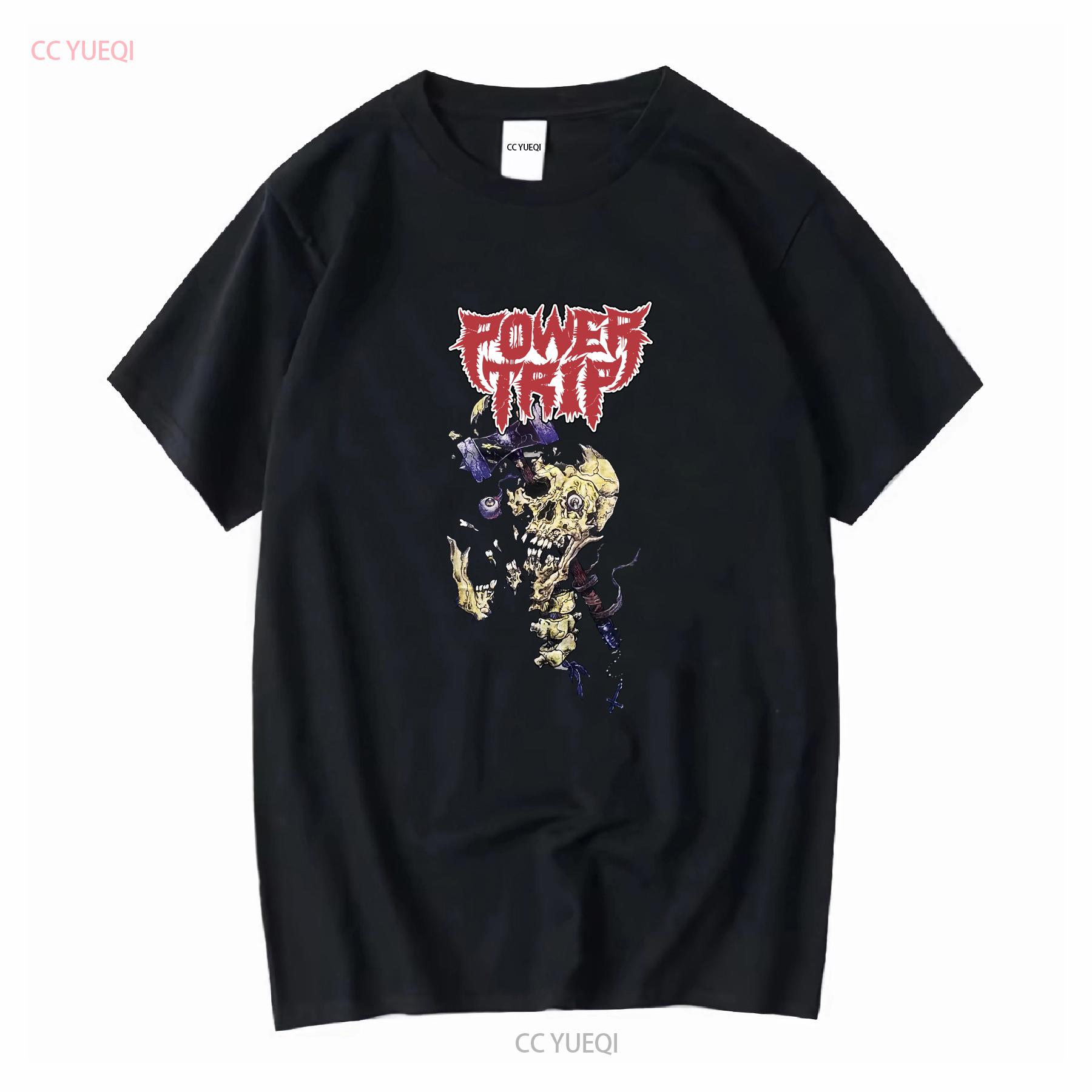 

Power Trip Band Concert Tour White T Shirt Cotton vintage Washed Unisex graphic streetwear Comfortable Breathable Stretched 4XL