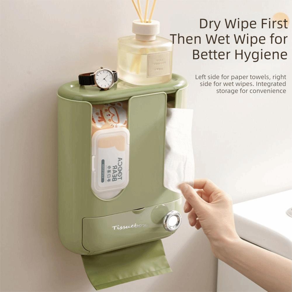 Thickened Wall Mounted Tissue Box 3 in 1 Waterproof Wet Wipe Storage Boxes Multifunctional Napkin Paper Case