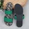 Summer Outer Wear One Word Flip Flops Printed Hollow Out Fashion Lightweight Casual Sandal Flops