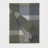 RECLOW MUNM CHECK CASHMERE 100% MUFFLER GREEN