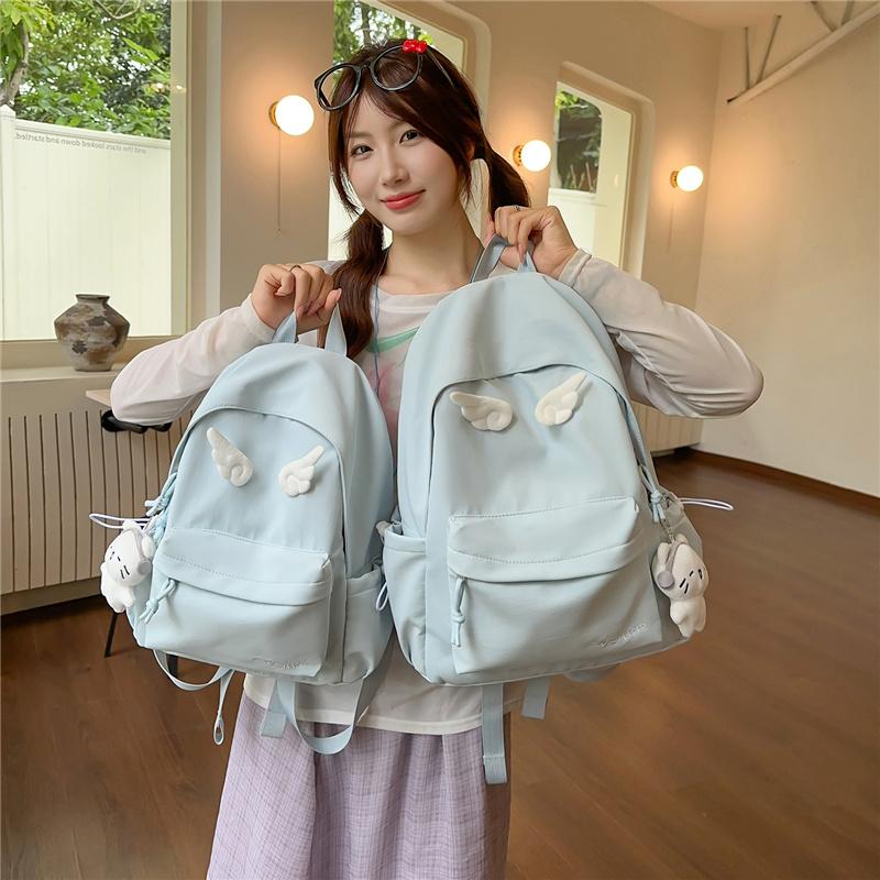 Solid Color Student Schoolbag Women's Backpack