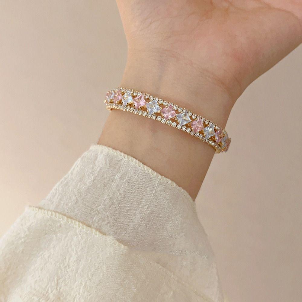 Traditional Hollow Out Flower Bangle Classic Women's Hand Bracelet Vintage Cloisonne Bangle  Girls