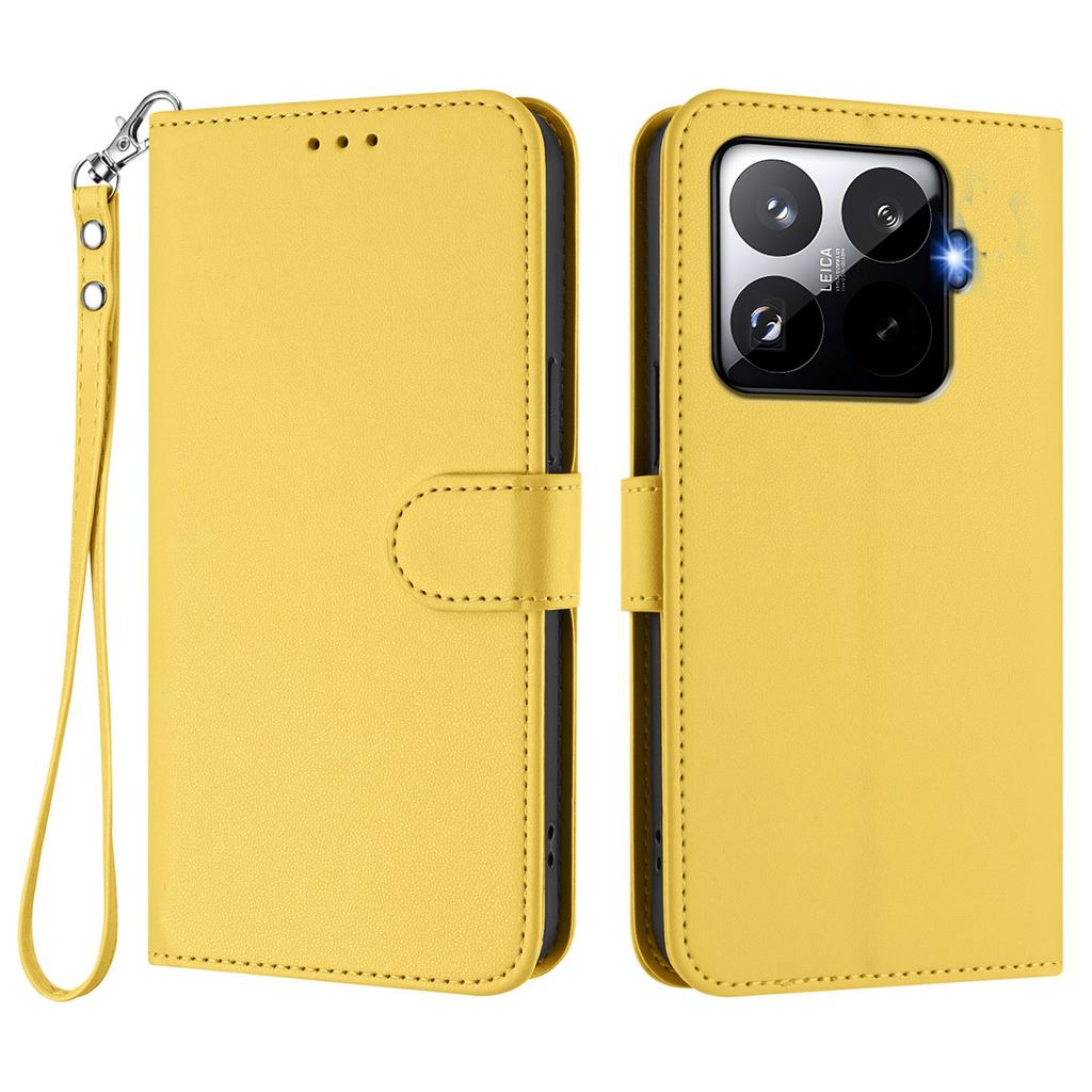 For Xiaomi 15T Pro Leather Case Wallet Stand Phone Cover with Wrist Strap