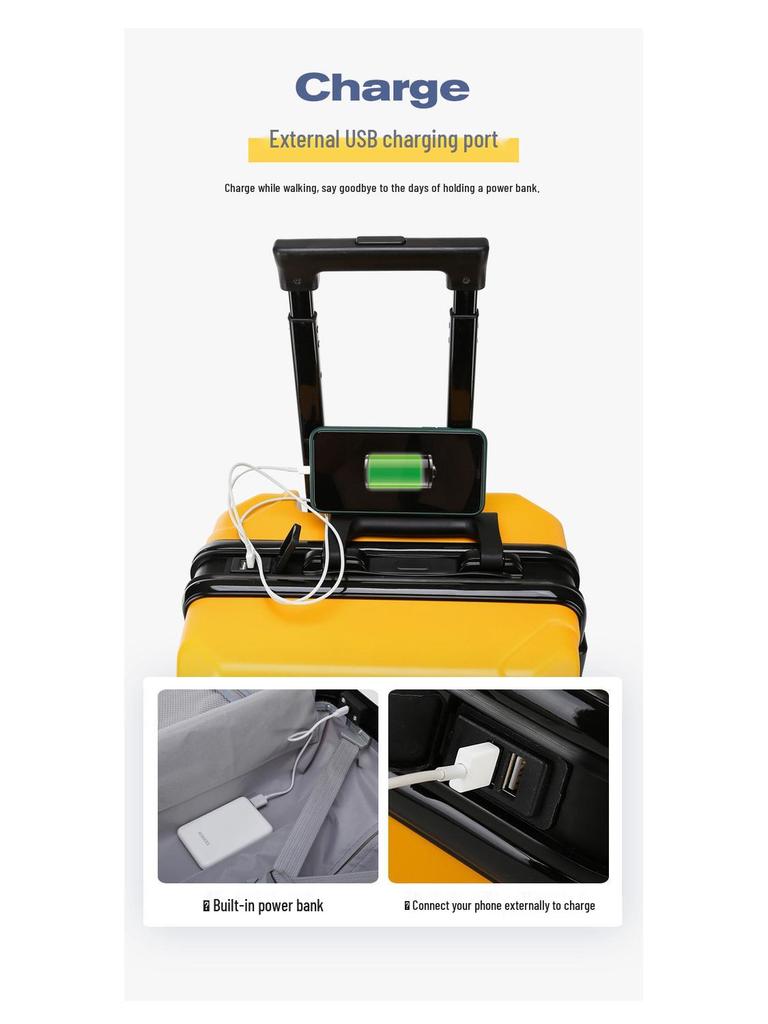 2025 Universal Wheel Aluminum Suitcase with Combination Lock