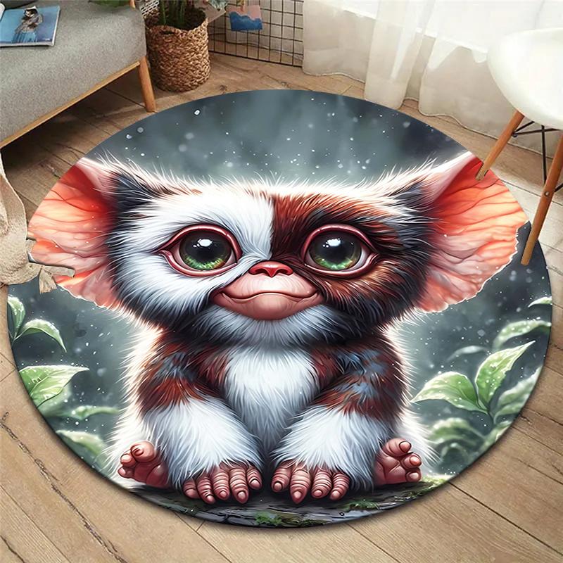Gizmo Gremlins Round Area Rug,Carpet Rug for Living Room Bedroom Sofa Playroom Decor,Non-slip Floor Mat