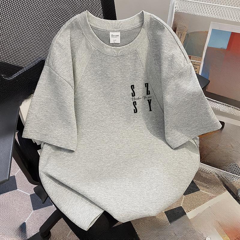 

Новая летняя женская футболка с коротким рукавом свободного кроя и слим-эффектом с уникальным дизайнерским чувством 4XL серый