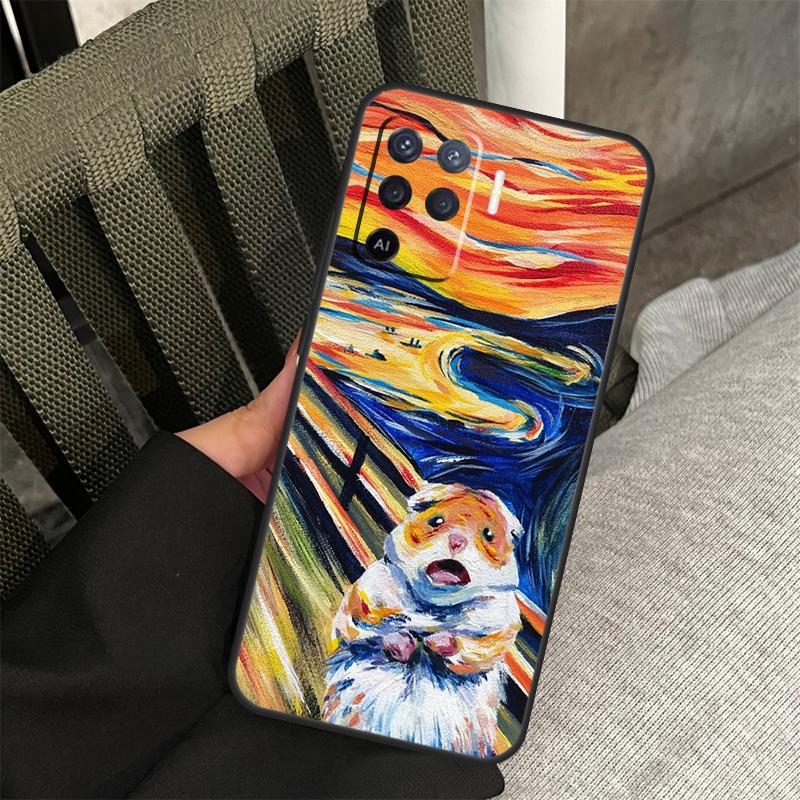 Hamster Art Case For Oppo A80 A60 A40 A94 A54 A98 A78 A18 A38 A58 A16 A76 A96 A17 A77 A74 A57S A15 Cover