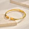 Shiny Zircon Crossed Stainless Steel Bangle Bracelet for Women, Gold Color Layered Stackable Female Waterproof Jewelry Gift