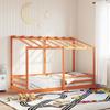 VidaXL Children's Bed and Roof Wax Brown 100x200 Cm Solid Pine Wood, Children's Bed Frame, Wooden Children's Bed, 846999