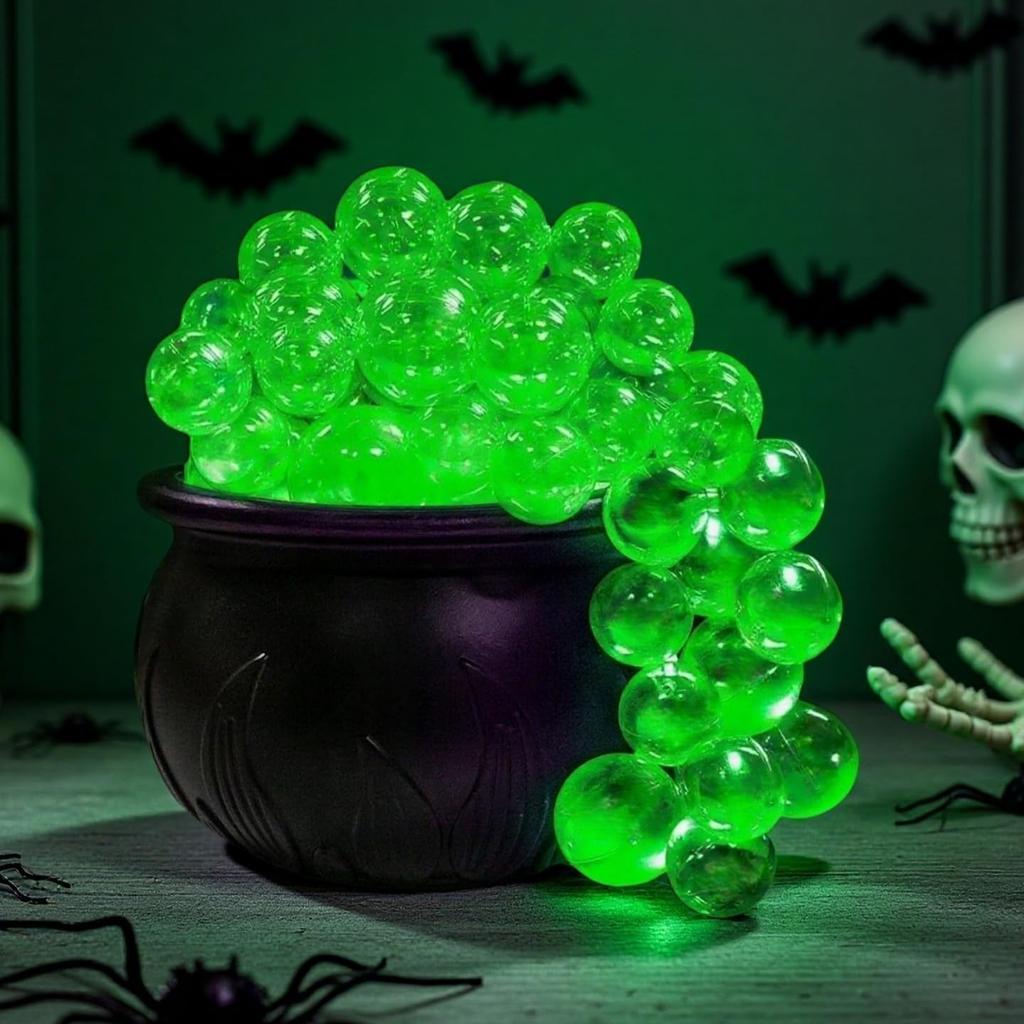 Halloween Decorations - DIY Large Witches Cauldron with Lights - Black Plastic Candy Bowl Decor, Spooky Vintage Halloween Decor for Home Kitchen Room