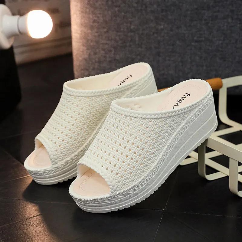 

Верхняя одежда, тапочки, женские модные модные нескользящие водонепроницаемые тапочки с толстой подошвой 35