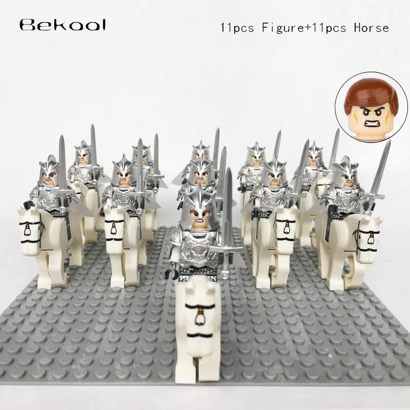 Medieval Roman Dynasty Commander Golden Warrior Spartan Solider Hawk Princess King Dragon Knight War Horse Figure Block Kids  Children Toy