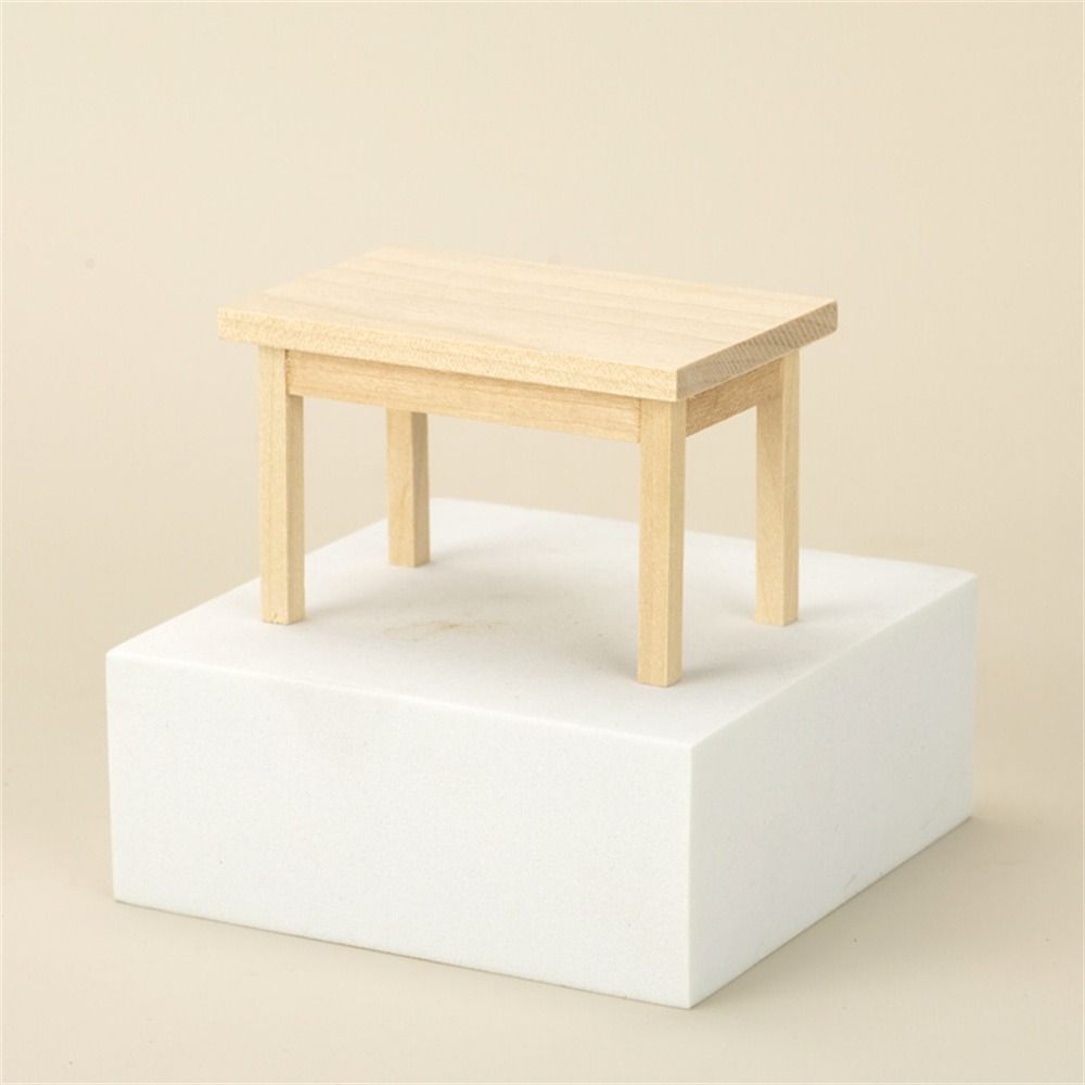 Model Furniture Home Toys 1:12 Dollhouse Wooden Tea Table Simulation Wood Table Kids Play Toys