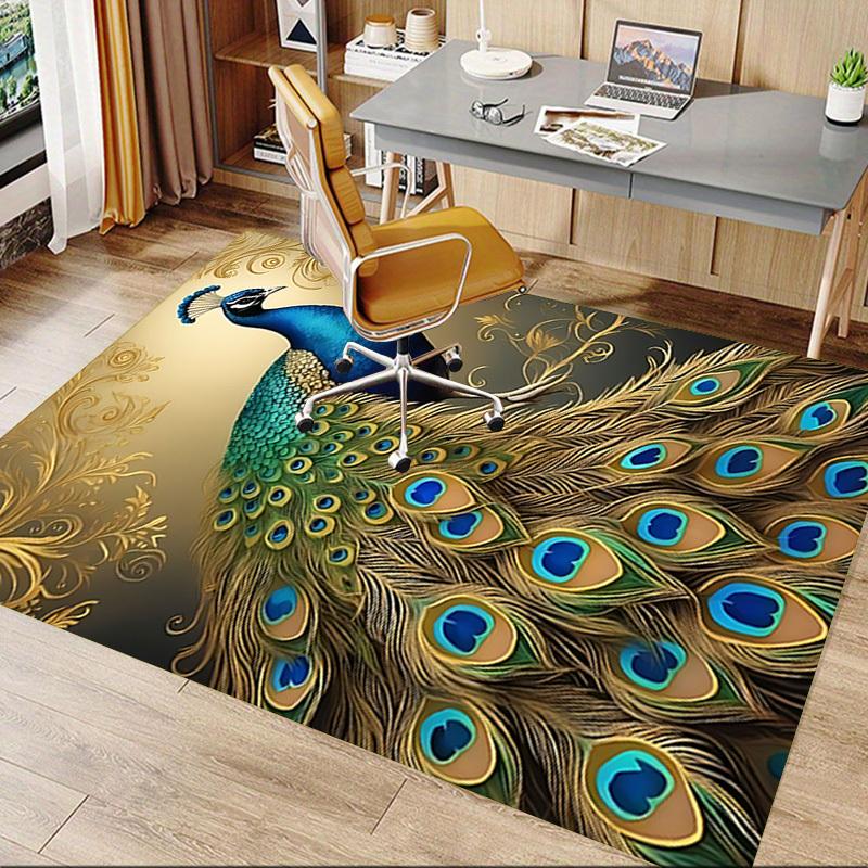 1pc Peacock Pattern Carpet, Office Rug Outdoor Mat Home Decor Area Carpet Festival