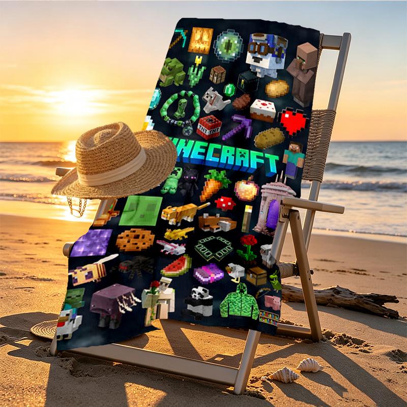 Gamer Print Beach Towel Design, Soft, Lightweight. for Home Bathroom, Spa, Pool, Yoga, Surfing, Camping, Gift for Family, Friend