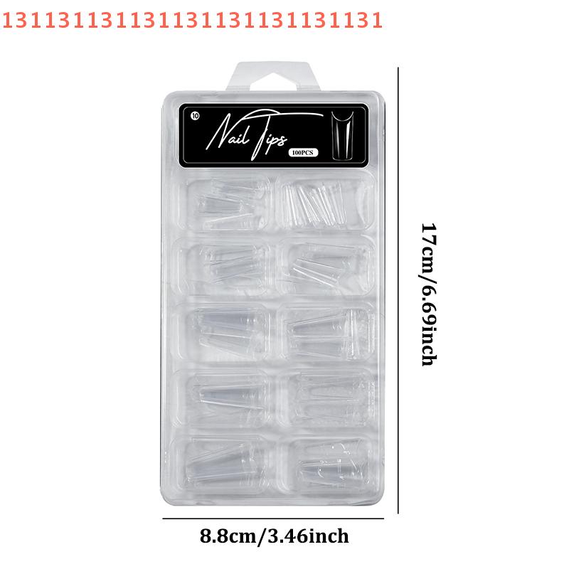 100Pcs Soft Gel False Nail Tips Short Square Coffin Almond Artificial Press On Fake Nails Extension Manicure Tools
